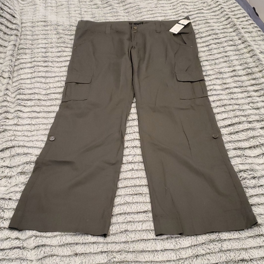 Sanctuary Olive Cargo Wide-Leg Trousers